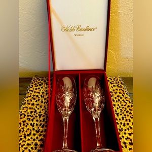 Nobel excellent windsor Cristal champagne glasses set 12 10'